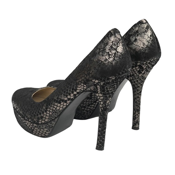 Joan & David ☀︎︎ Metallic Animal Print Platform Pumps Heels ☀︎︎ Black ☀︎︎ 8.5M - Picture 6 of 16